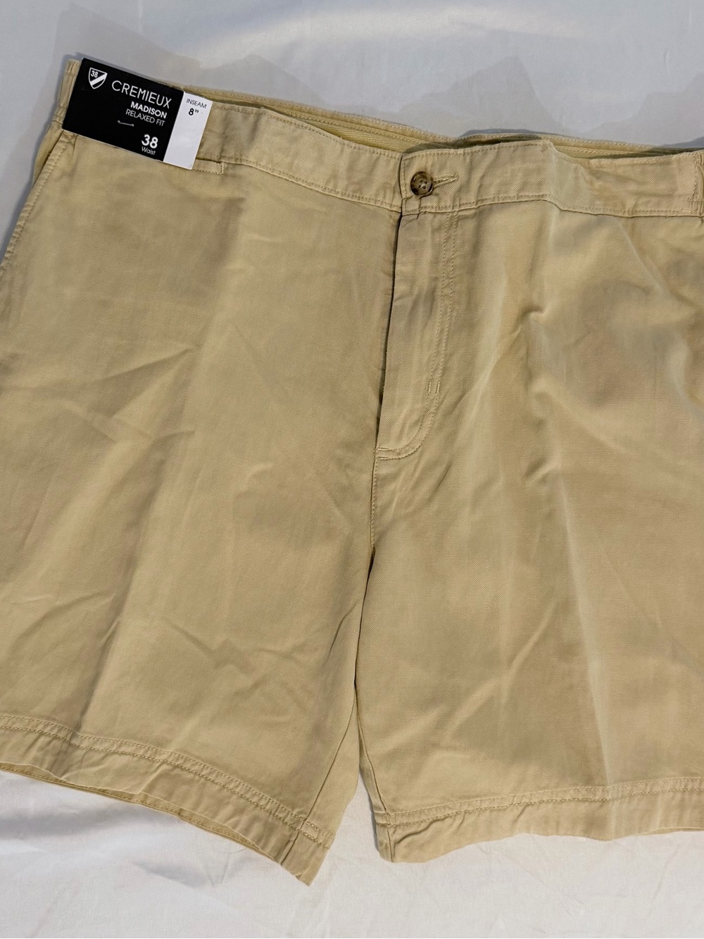NWT Cremieux Madison Men’s Beige Chino Shorts in size 38
